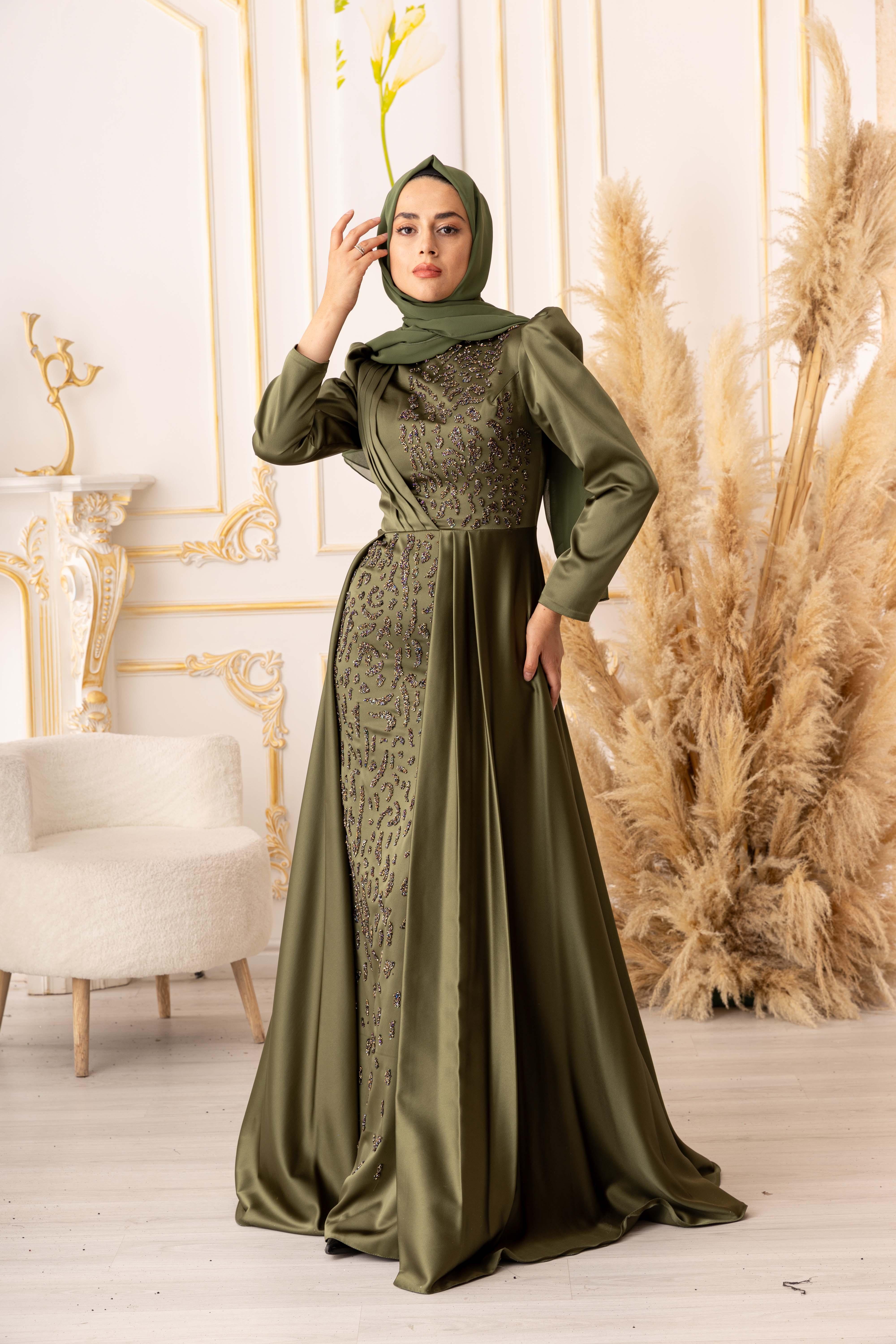 ÖNDEN VE YANDAN PELERİNLİ BALIK MODEL TESETTÜR ABİYE (K19760)